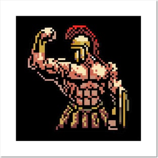 spartan strong pixel art Posters and Art